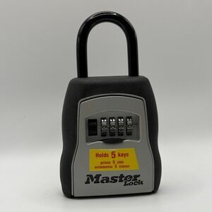 Master Lock 5400D Portable Key Safe Lock Box 4 Digit Combination Black Gray